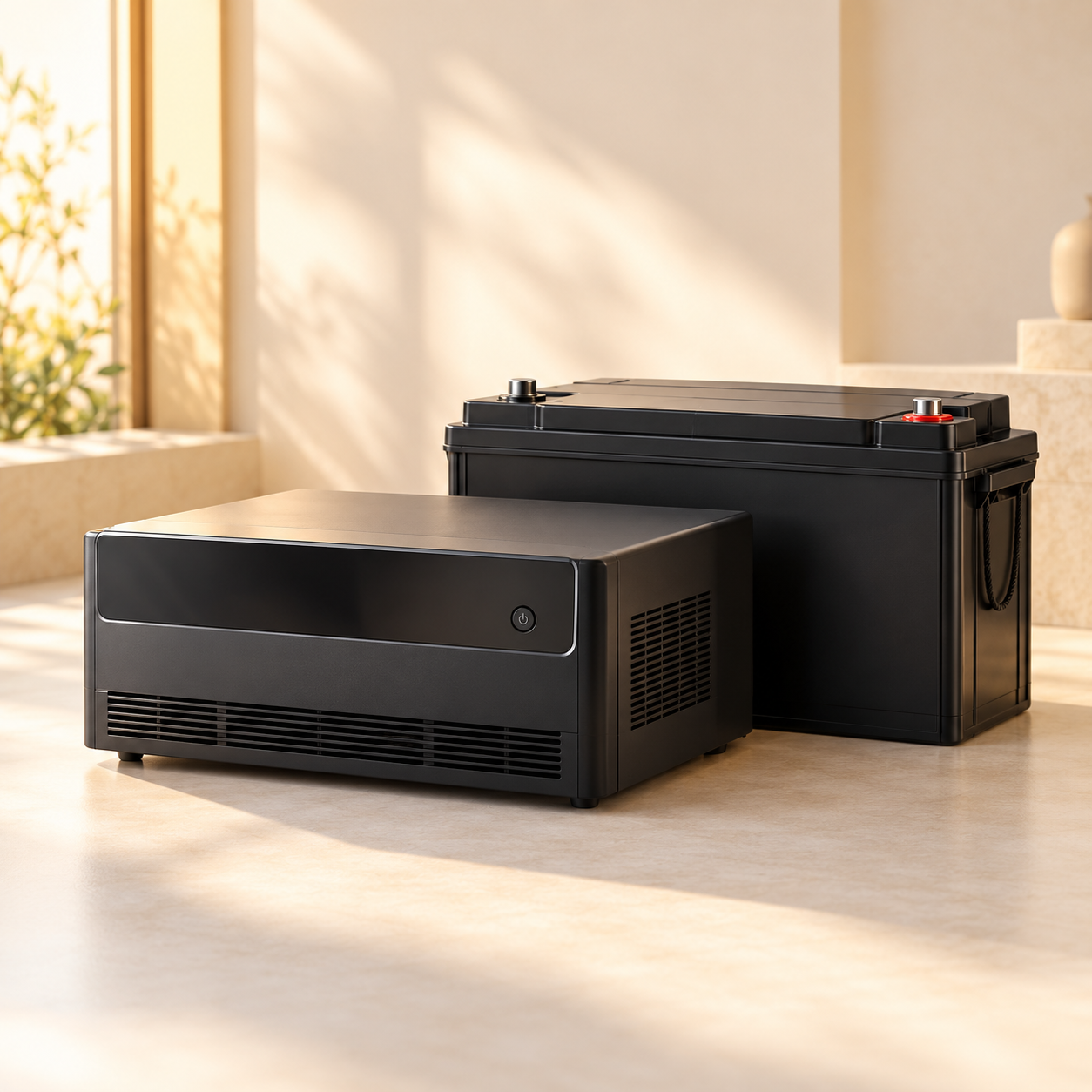 Home inverter and battery power-backup setup